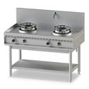 Mastro Wok Warmhoudplaat Op Gas, Met Bodemplank, 2 Branders, 1 Kraan | AHA0002