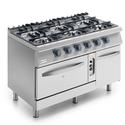 Gas Range On Static Gas Oven GN2/1 And Closed Cabinet, 6 Burners - Virtus MS712CFG