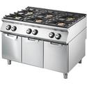 Gas Range With 6 Burners On Closed Cabinet, Pressed Working Top, Virtus VS90120PCGSP