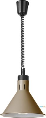 Warmtelamp Verstelbaar Conisch, HENDI, Beige, 230V/250W, Diameter 27,5 cm - Hoogte 25 cm - 273777