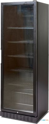 Cooldura Flessenkoeling - Glasdeur - Trolley Beschikbaar - Indoor en Outdoor - Zwart/Zwart- LED - 380 Liter - S3BC-I Zwart 1