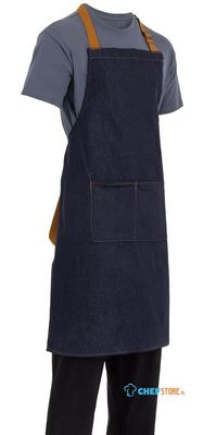 Whites Southside Halterschort Blauw Denim, Whites Chefs Clothing B980