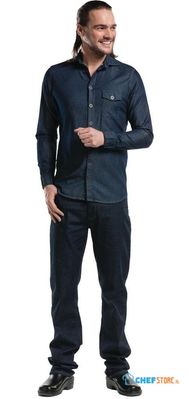 Chaud Devant Blue Denim Stretch Heren Blouse 3xl, Chaud Devant B543-S