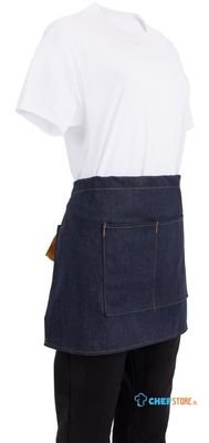 Whites Southside Sloof Blauw Denim 43x70cm, Whites Chefs Clothing BB465