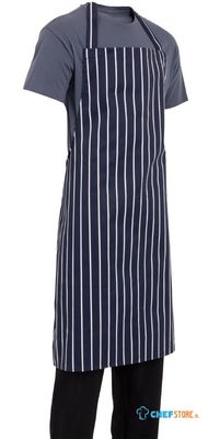 Whites halterschort blauw-wit gestreept extra lang | A662