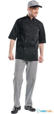 Chaud Devant Hilton Poco Koksbuis Korte Mouw Zwart - Chaud Devant B508-S