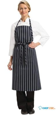 Chef Works Premium geweven schort blauw-wit gestreept | B249
