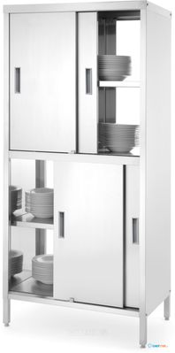 Doorgangskast Met Tussenblad En Schuifdeuren, HENDI, Kitchen Line, 1000x600x(H)1800mm - HENDI 811108