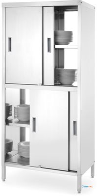 Doorgangskast Met Tussenblad En Schuifdeuren, HENDI, Kitchen Line, 800x500x(H)1800mm - HENDI 811634
