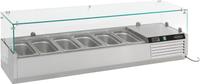 Gekoelde Opzetvitrine | 6x 1/4 GN | Glaswand | RVS | Combisteel | 7450.0007