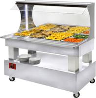 Diamond Warm wand-buffet, bain-marie, 4x GN 1/1-150 (wit hout) | ABM/4N-A1