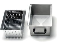 Diamond Bak met filter voor de afvoer, in R.V.S. (10-18 kg) | BFD-ST