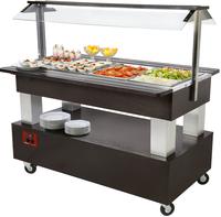 Diamond Buffet - Salad bar, gekoeld, 4x GN 1/1-150 (Wengé hout) | BSB/4N-B1-R2
