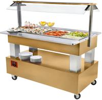 Diamond Buffet - Salad bar, gekoeld, 4x GN 1/1-150 (Licht eiken hout) | BSB/4N-D1-R2