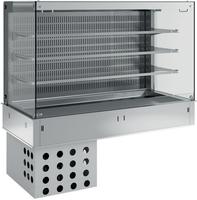 Muurmodel met Topelement En "vierkante" Open Uitstalvitrine 3 Niveau's (met Gordijn), Gekoeld, Geforceerd, 3x GN1/1 - Diamond DPA/CTVA312-R2