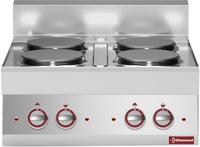 Elektrisch Fornuis 4 Ronde Kookplaten -Top- "Alpha 650" - Diamond E65/4P7T-230V/3-N