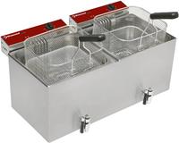 Diamond Elektrische Friteuse Tafelmodel 2x 12 Liter + Aftapkraan - F12E/D2