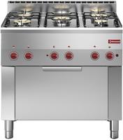 Gasfornuis 5 Branders En Elektrische Convectie-Oven GN 1/1 - Diamond G60/5BFEV9-N