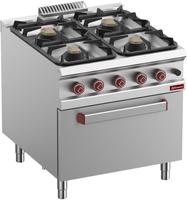 Fornuis 4 Branders Op Gasoven GN 2/1 - Diamond G9/4BF8-N