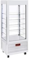Diamond Vitrine 4 zijden T° negatief, 5 niveaus in glas, Geforceerd, 480 Lit., WIT | INN/VB-W5-R2