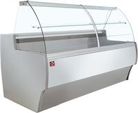 Diamond Gekoelde Vitrinetoonbank Gebogen Ruit Geventileerd met Reserve GRIJS/WIT - MA30/E8-R2V