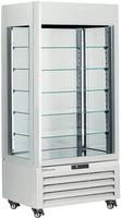 Diamond FULL Glazen Vitrine" 600 Liter 5 Glazen Niveaus Geventileerd CHOCOLATE WIT - MAX/609-CW