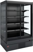 Diamond Gekoeld Wandmeubel, Glazen Zijkanten, Zelfbediening, Klapdeuren - Zwarte Decoratie - SCM16-C5