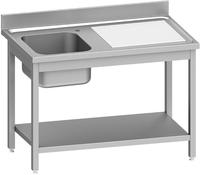 Diverso by Diamond WR-E1C1-4DS RVS Spoeltafel ECO met 1 kuip en rechts druipvlak, met onderblad