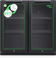 Husky Backbar C2H-ECO-865-BK-NL-HY - 2 Deuren- Zwart - Deurslot - LED Verlichting - Ventitator - Energiezuinig - B label