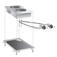 Gastro-Inox "drop-In" Elektrische Kookplaat , 40 Cm, 2 Plaats, Gastro-Inox 160.505