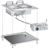 Gastro-Inox "drop-In" Pastakoker "drop-In" 60cm Met Aansluitblok, Gastro-Inox 160.553