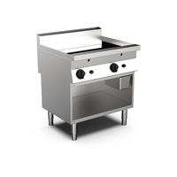 Mareno M0-700 Line Gasbakplaat Met 2/3 Gladde En 1/3 Geribbelde Verchroomde Plaat, 80cm - Gastro-Inox 170.436