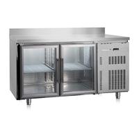 Marecos Softline RVS Gekoelde Werkbank 600mm Diep Met 2 Glasdeuren En Achteropstand - Gastro-Inox 222.008