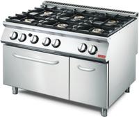 Gastro M 700 plus gasfornuis met 6 branders en gas oven GM70/120CFG |  GN083