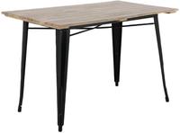 Bolero HZ810 Bistro Eettafel met Mangohouten Lattenblad en Zwarte Poot 1200mm