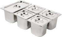Vogue SA246 RVS Gastronorm Bakken Set 1/3 en 4 x 1/6 met Deksels