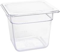 Polycarbonaat Bak | Transparant | Gn1/6 | 15cm Hoog | Vogue | U241