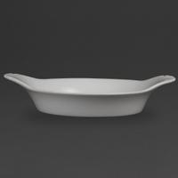 Olympia Whiteware ronde gratin ovenschaaltjes met handvatten 22cm | W433