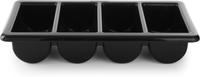 Hendi Bestekbak 4 vaks zwart GN 1/1 100 mm PP | 552315