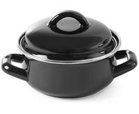 Hendi Soep- sauspan zwart 135x60 mm emaille 0,6 l | diameter 13,5cm | 625705