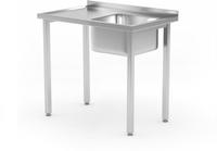 HENDI 816769 Spoeltafel, met bouten, , Kitchen Line, Spoelbak aan de rechterkant, 800x600x(H)850mm