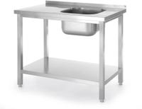 HENDI 817025 Spoeltafel met legplank, met bouten, , Kitchen Line, 1000x600x(H)850mm