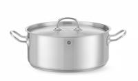 Kookpan Laag - met Deksel - HENDI - Kitchen Line - 7,3 Liter - Diameter 28 cm - Hoogte 12 cm - 836033