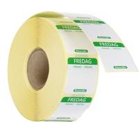 HENDI 850626 Voedselveiligheidsstickers, multifunctioneel, eenvoudig verwijderbaar , , Vrijdag, Groen, 1000 st., 25x25mm