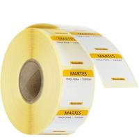 HENDI 850817 Voedselveiligheid dagstickers, herbruikbaar, , Dinsdag, Geel, 1000 st., 25x25mm