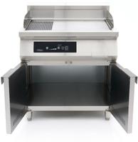 09371100 Inductie Grillplaat 700 - Glad en Gegroefd - 10000W - Dubbel - met Onderstel