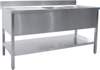 SARO Spoeltafel met Twee Wasbakken Rechts 600 mm Diepte 2000 Mm - 600-2555R