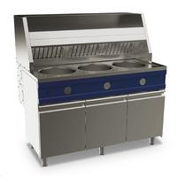 Gas Fryer 2x 13 Liter On Closed Cabinet With Doors - AMZ0061