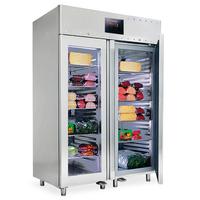 Refrigerator 1400 Litres In Stainless Steel GN2/1, Glass Doors, -2°/+8°C, 85 Mm Insulation - WiFi - Virtus BMA0025/FN