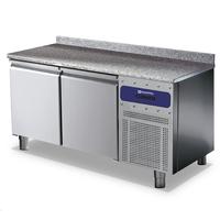 Refrigerated Pastry Counter 2 Doors 600x400 Mm, Granite Top With Upstand, -2°/+8°C - BNZ0041